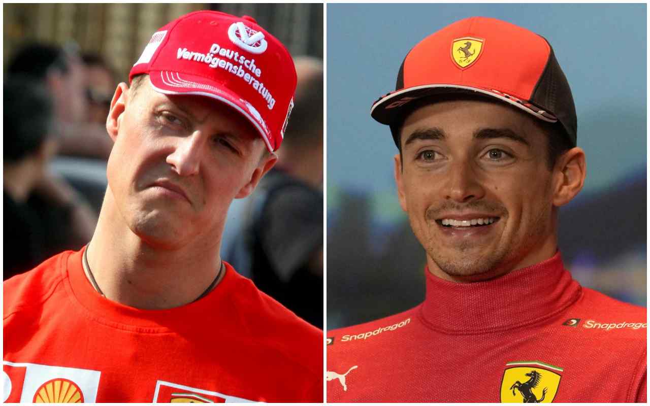 Michael Schumacher e Charles Leclerc, piloti Ferrari (ANSA)