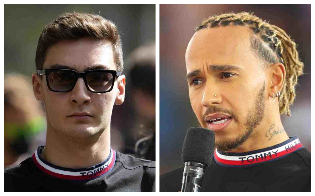 George Russell e Lewis Hamilton (foto Ansa)