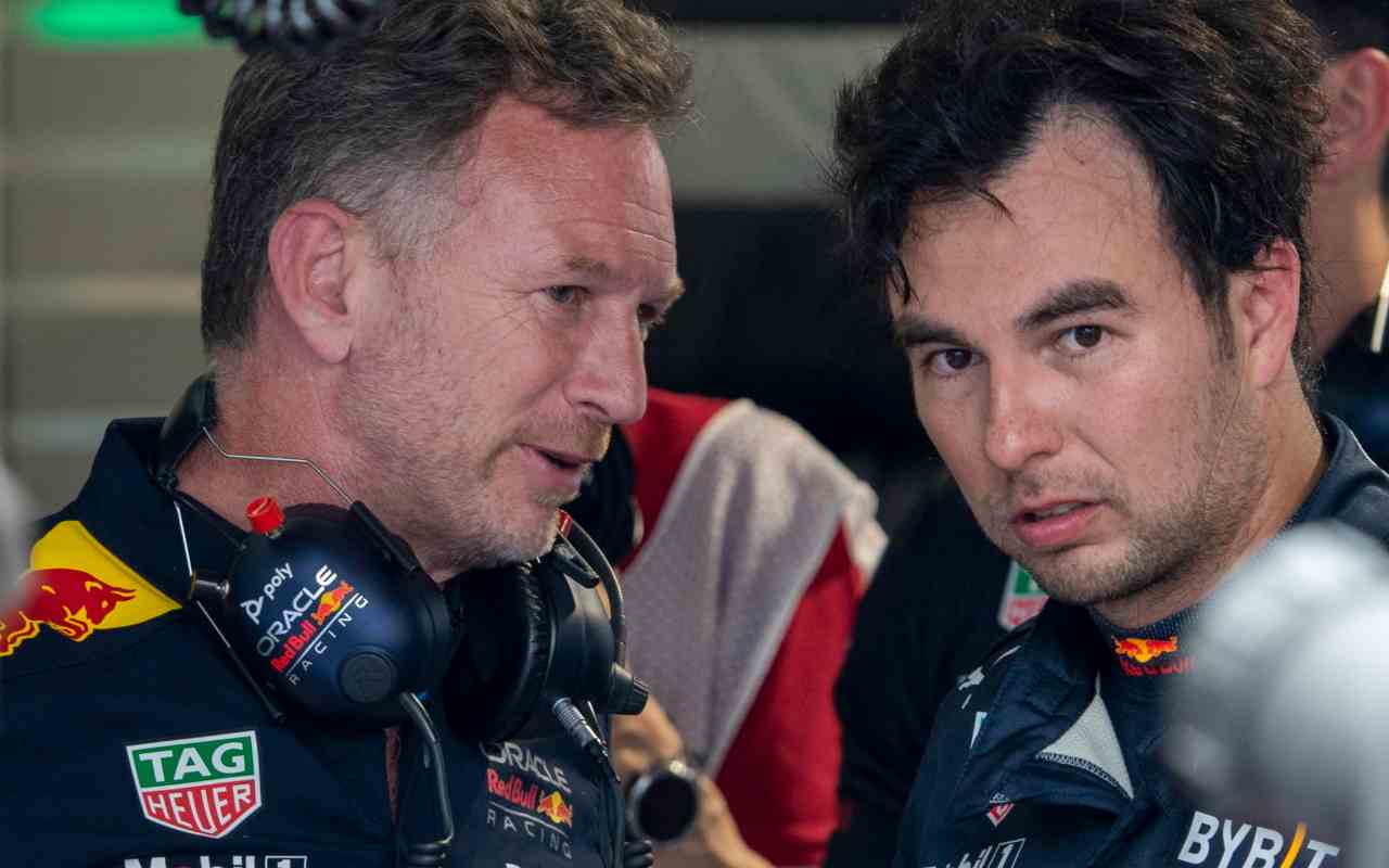 Red Bull, Christian Horner e Sergio Perez (Ansa Foto)