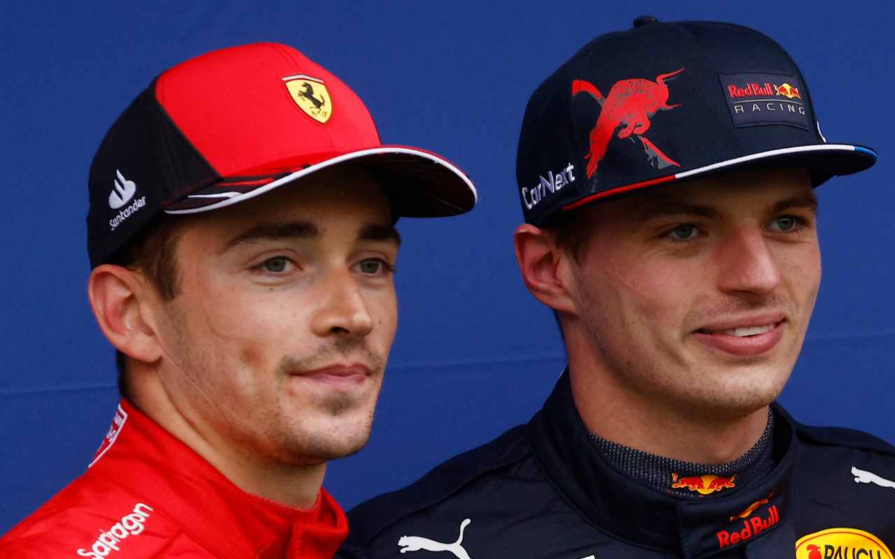 F1 Max Verstappen e Charles Leclerc (LaPresse)