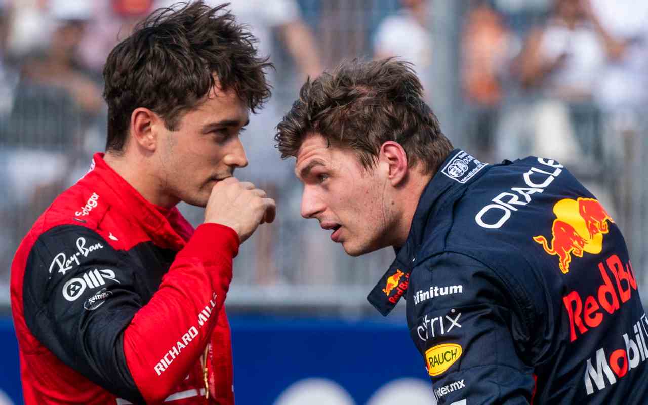 F1, Charles Leclerc e Max Verstappen (Ansa Foto)