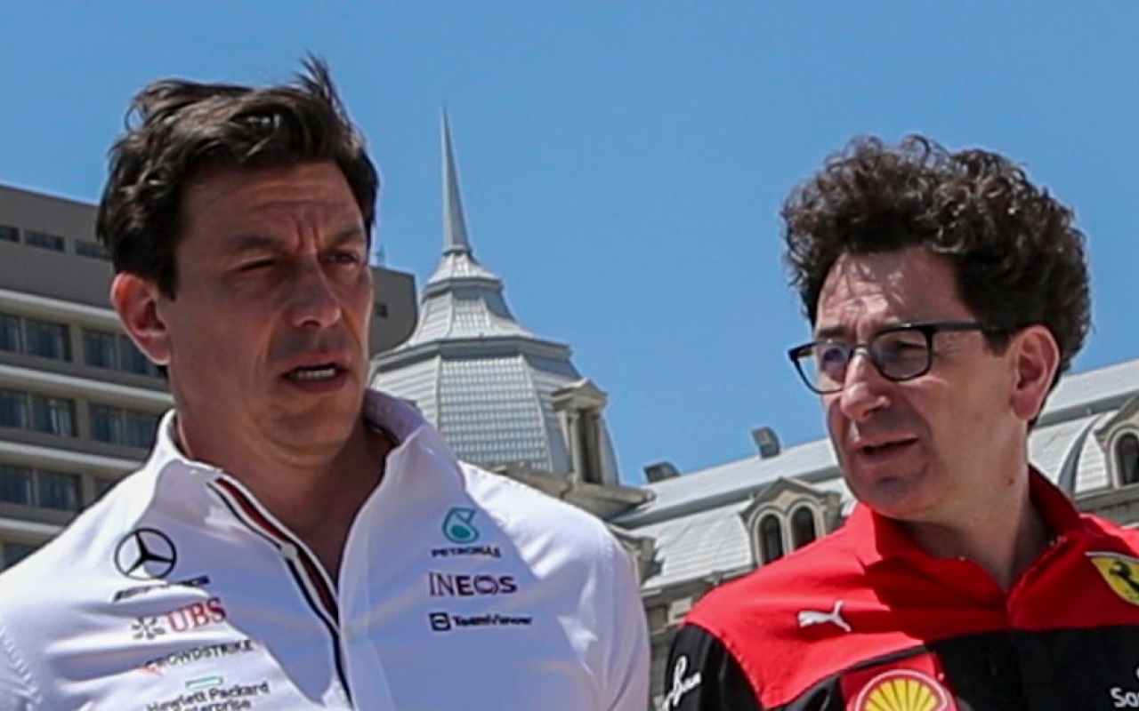 F1 Mattia Binotto e Toto Wolff (ANSA)