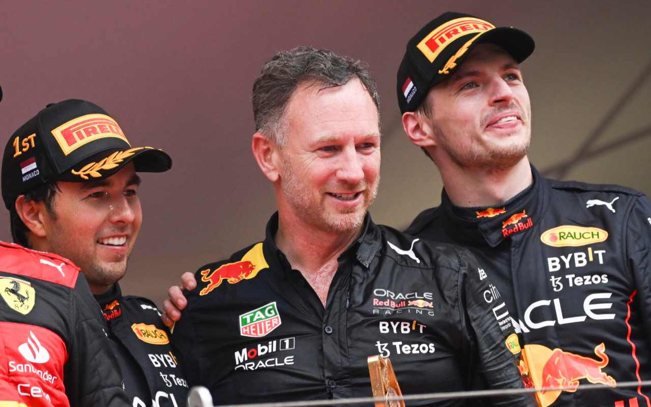 Sergio Perez, Chris Horner e Max Verstappen (ANSA)