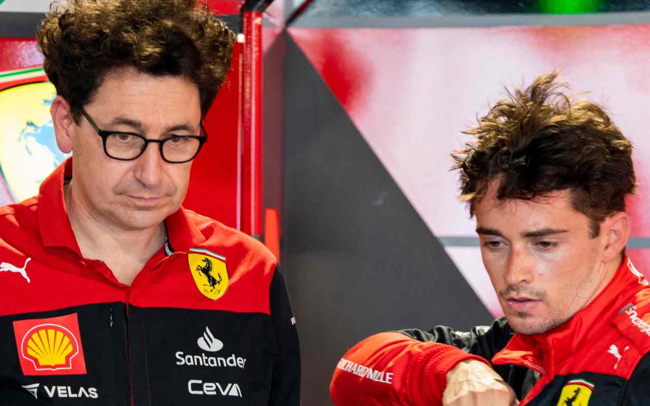 Mattia Binotto e Charles Leclerc (Ansa Foto)