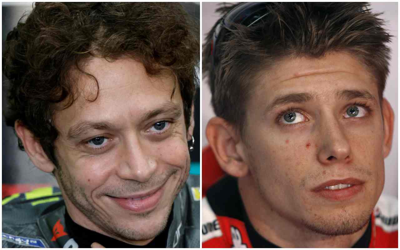 Valentino Rossi e Casey Stoner (ANSA)