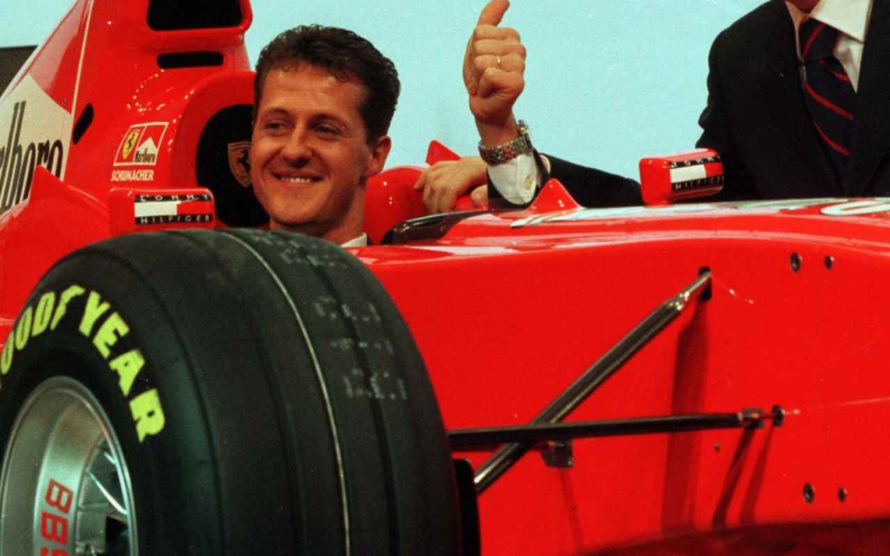Michael Schumacher sulla Ferrari F300 (Ansa Foto)
