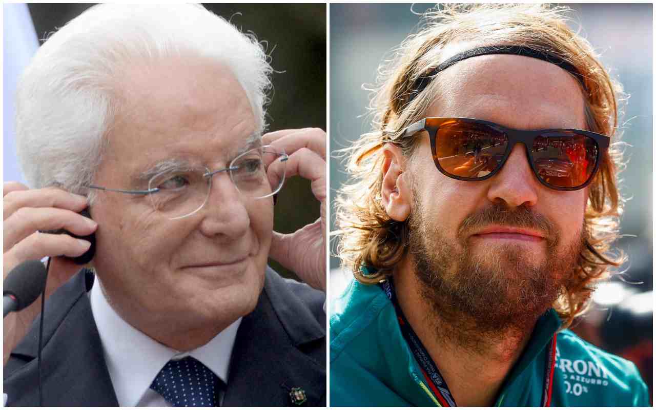 Sergio Mattarella e Sebastian Vettel (ANSA)