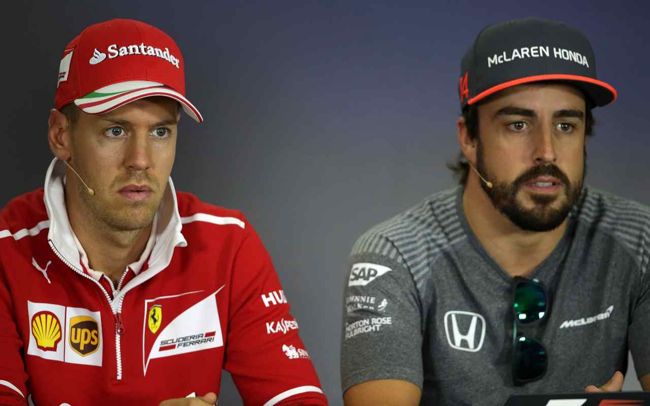 F1 Sebastian Vettel e Fernando Alonso (LaPresse)