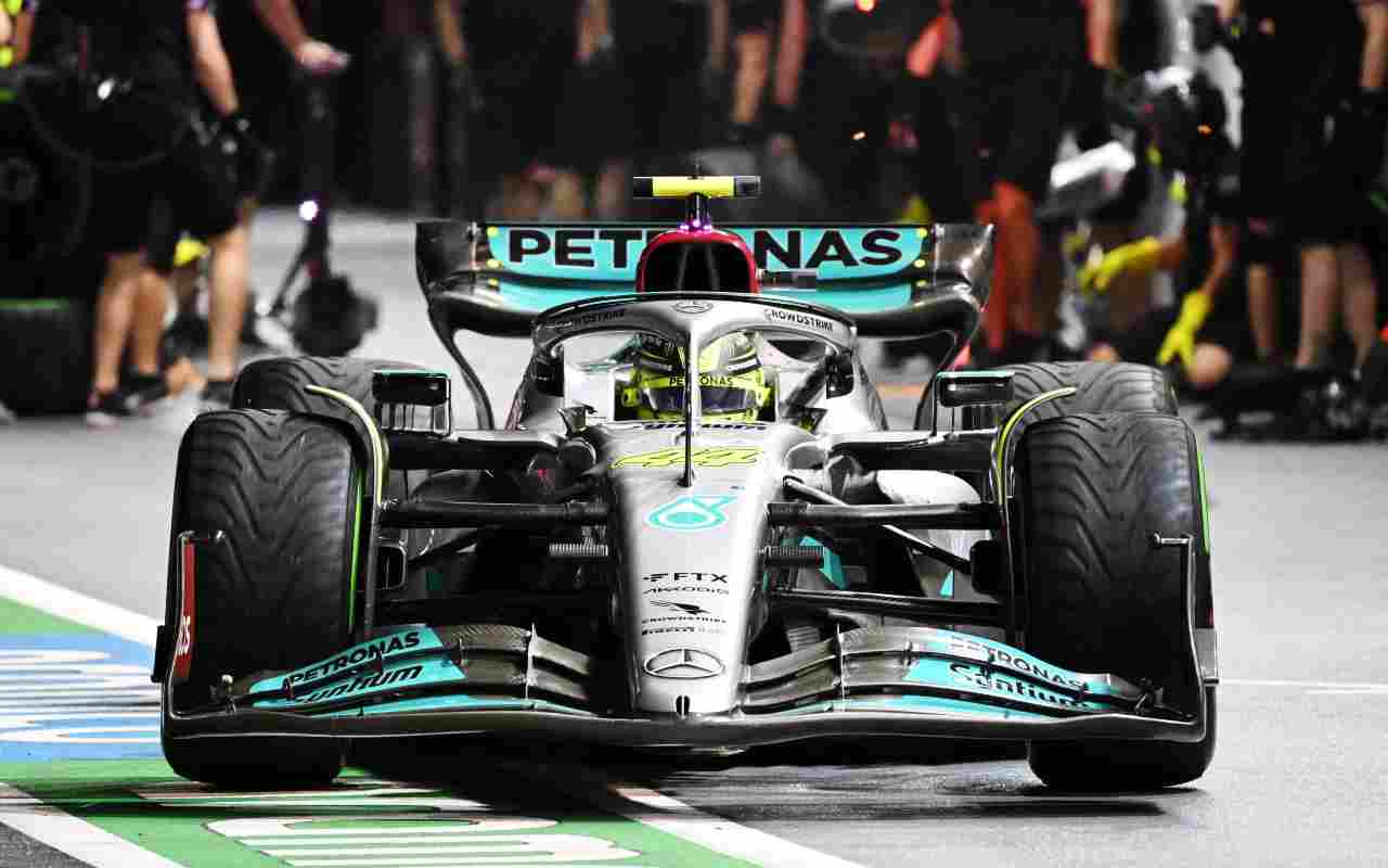 La Mercedes W13 di Lewis Hamilton (ANSA)