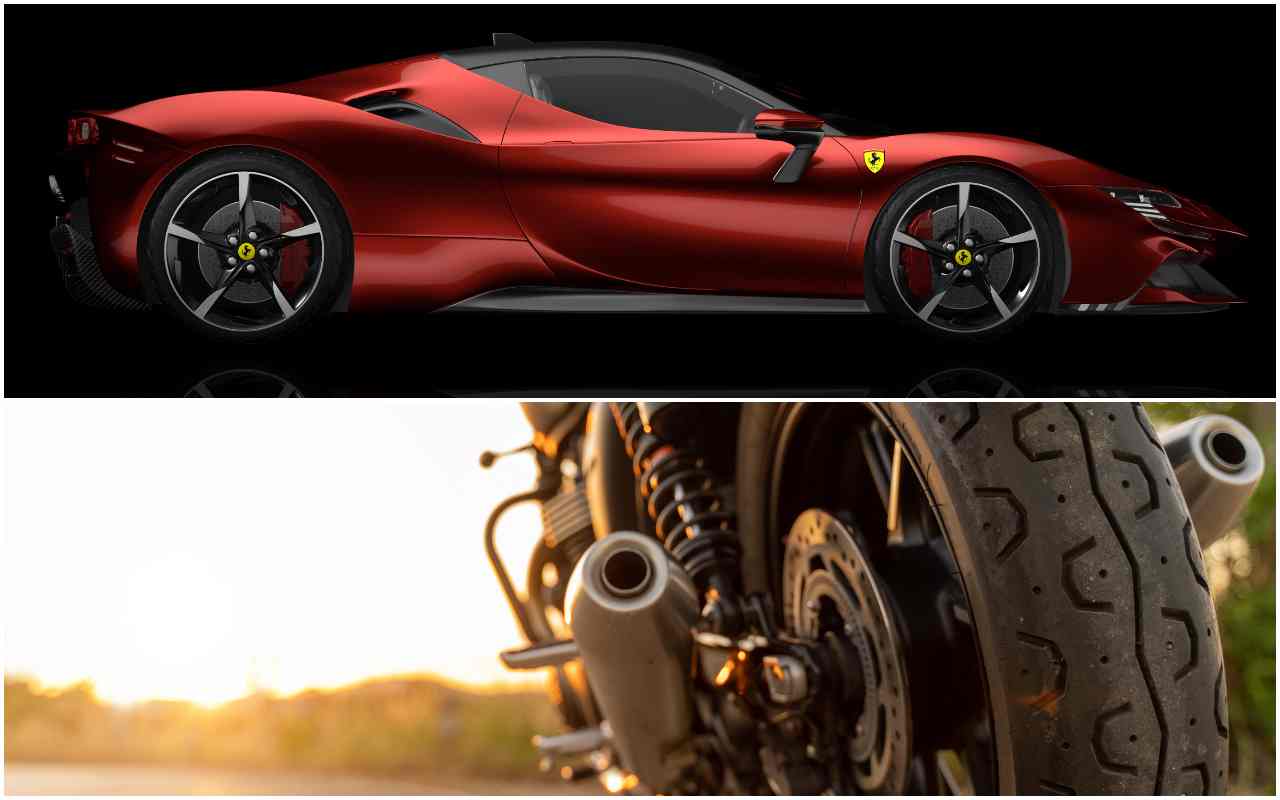 Auto Ferrari vs Moto (Adobe Stock)