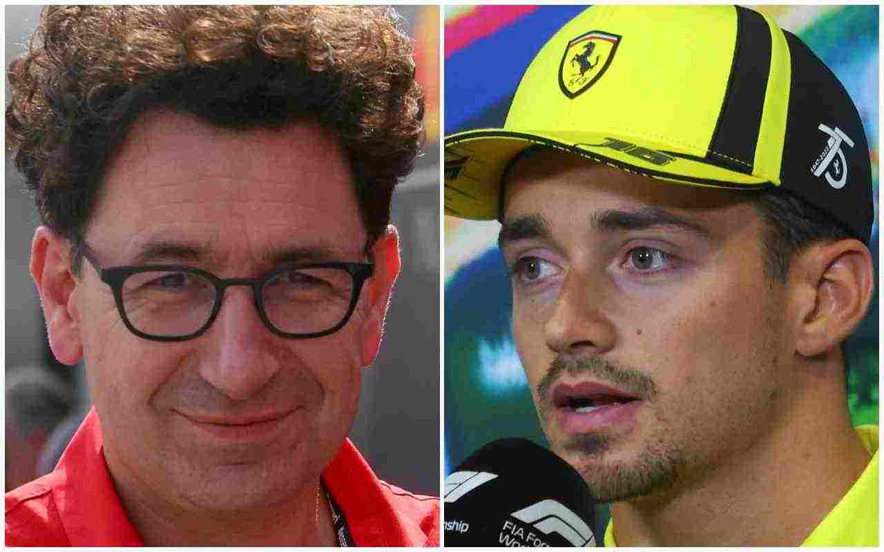 Ferrari Mattia Binotto e Charles Leclerc