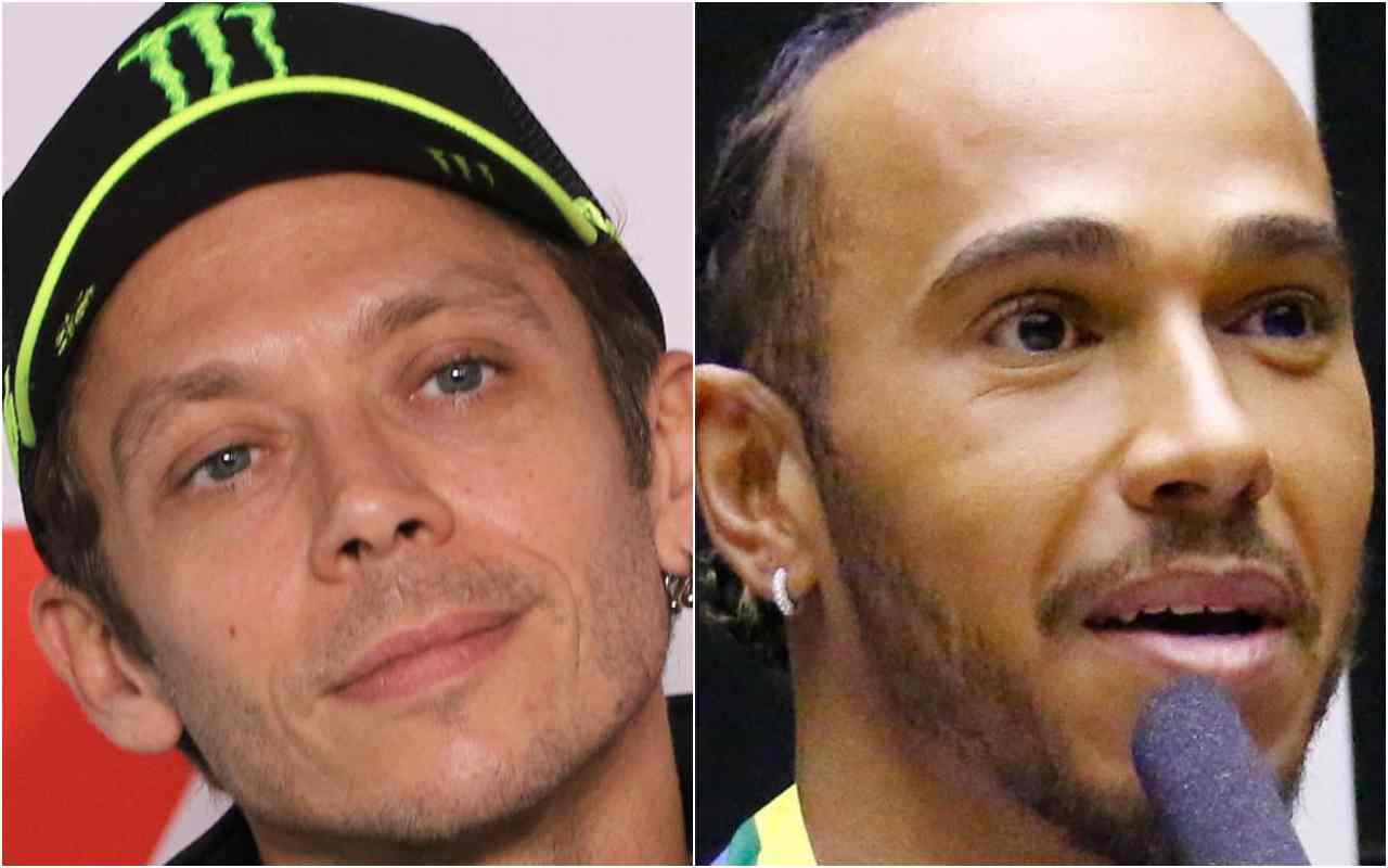 Valentino Rossi e Lewis Hamilton (ANSA)