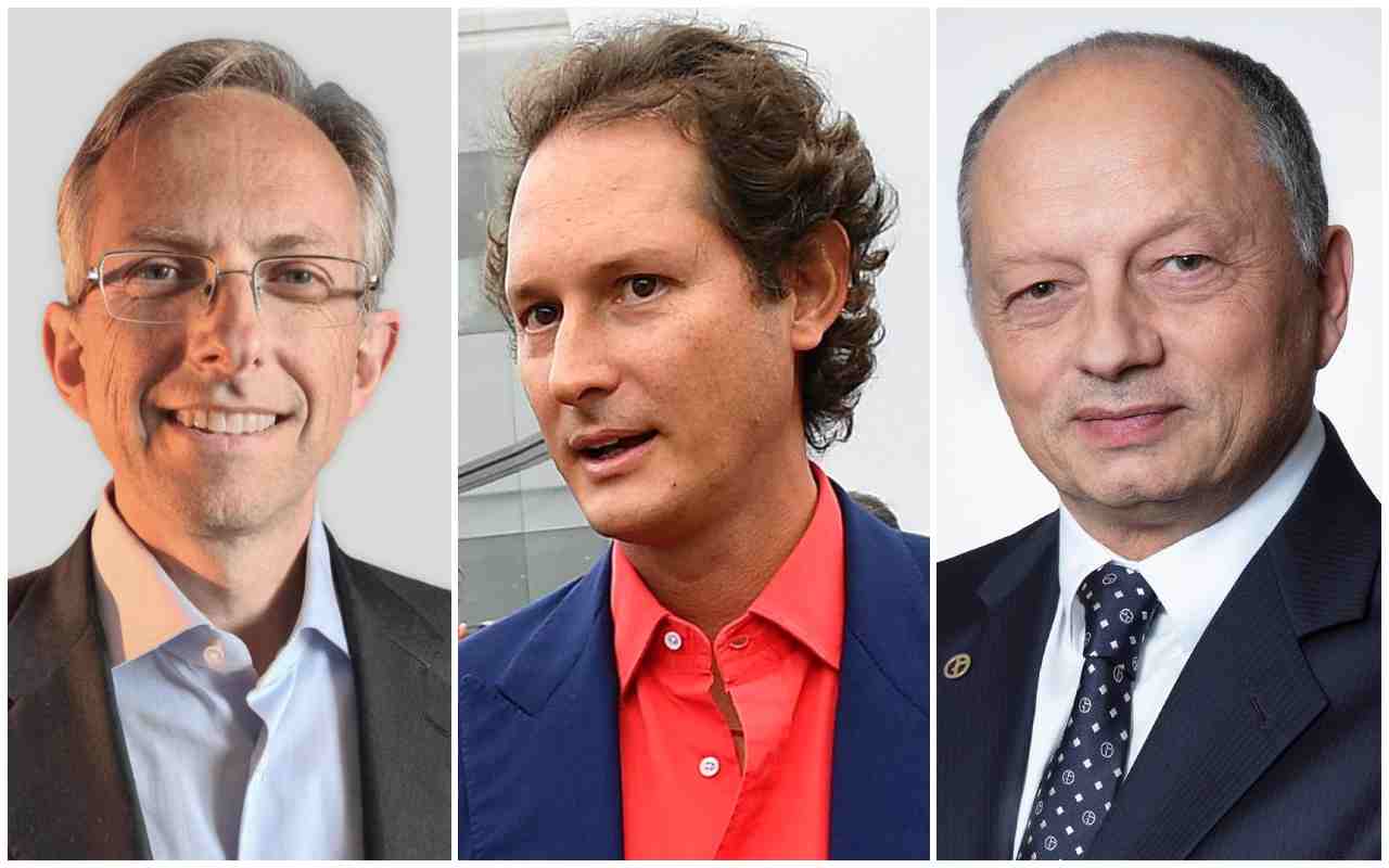 Benedetto Vigna John Elkann Frederic Vasseur (Ansa Foto)