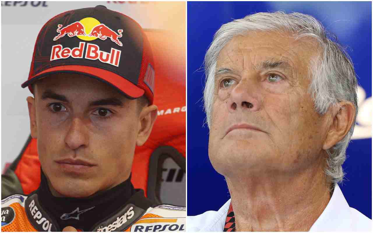 Marc Marquez e Giacomo Agostini (ANSA)