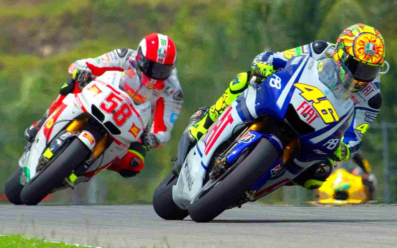 Marco Simoncelli e Valentino Rossi (ANSA)