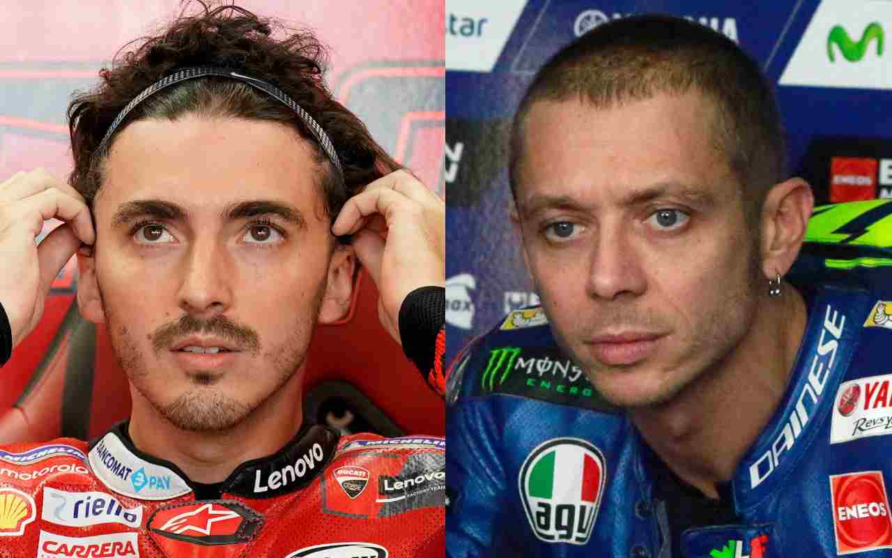 Valentino Rossi e Pecco Bagnaia (Ansa)