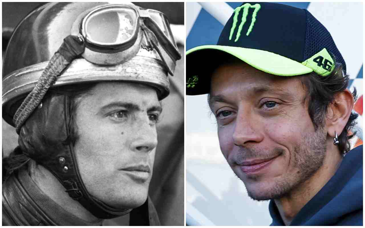 Giacomo Agostini Valentino Rossi (Ansa Foto)