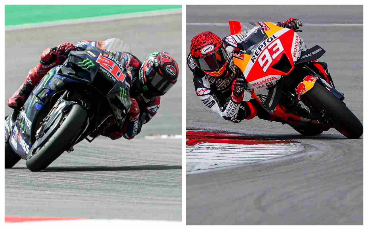 Fabio Quartararo su Yamaha e Marc Marquez su Honda MotoGP (ANSA)