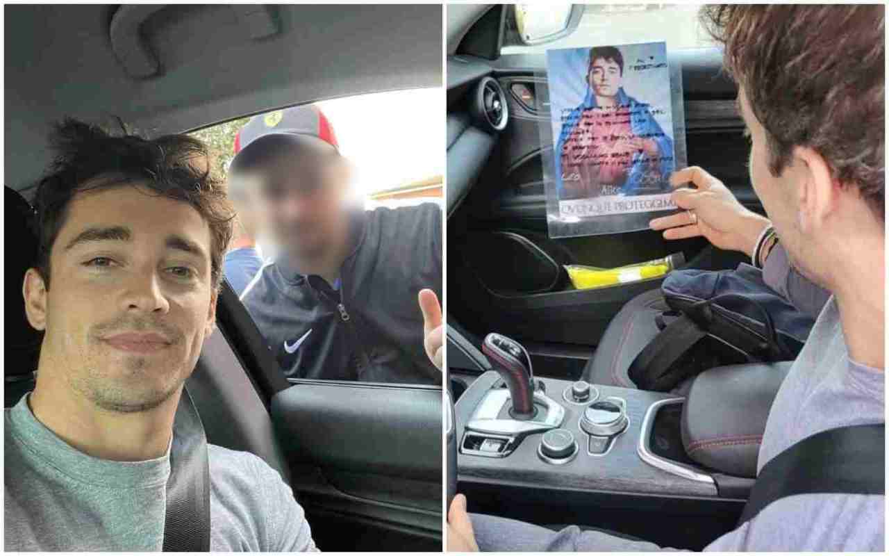 charles leclerc con un fan