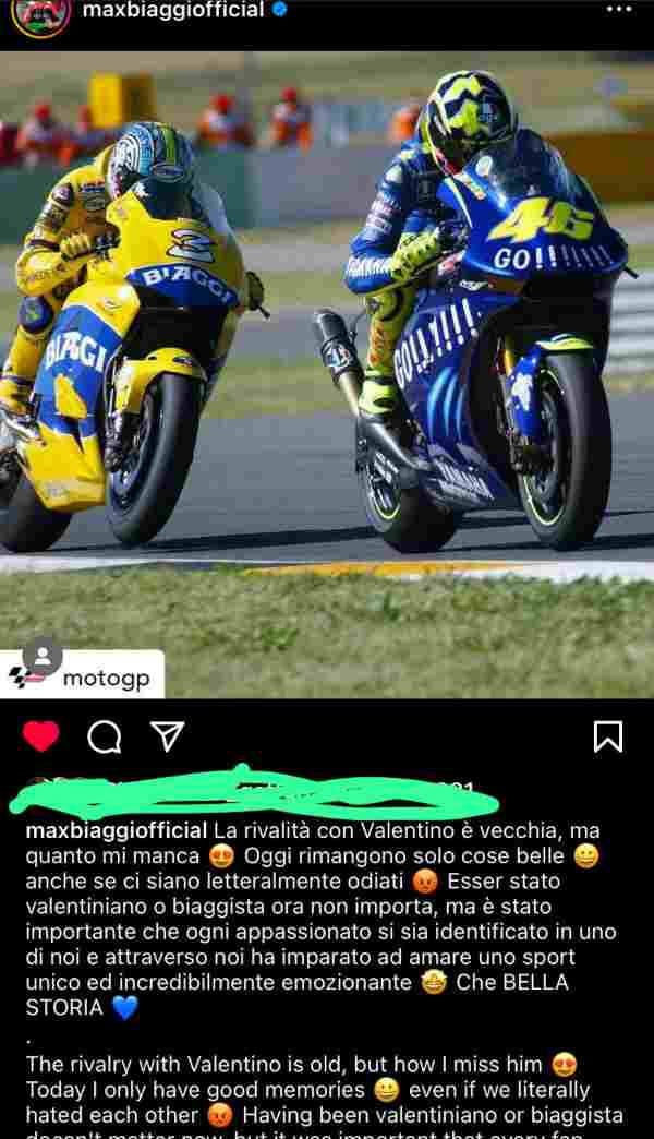 MotoGP Max Biaggi e Valentino Rossi (Instagram)