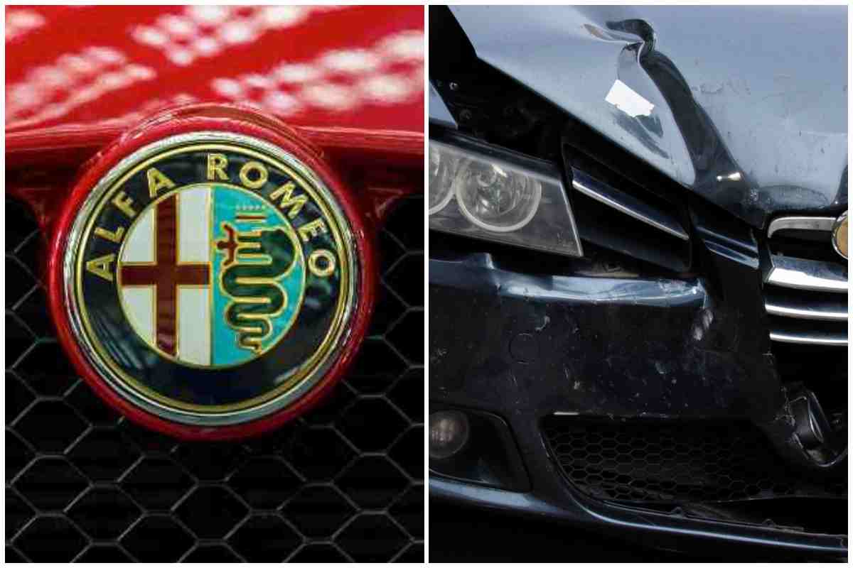 Il crash di una Alfa Romeo