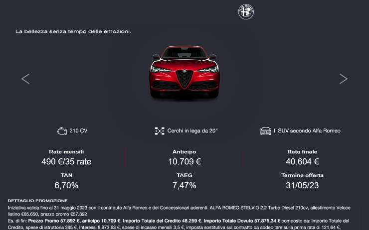 Alfa Romeo Stelvio Promozione tutti i dettagli
