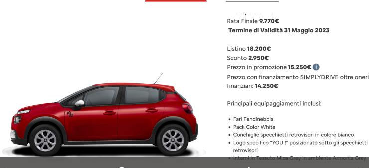 Citroen C3 in promozione