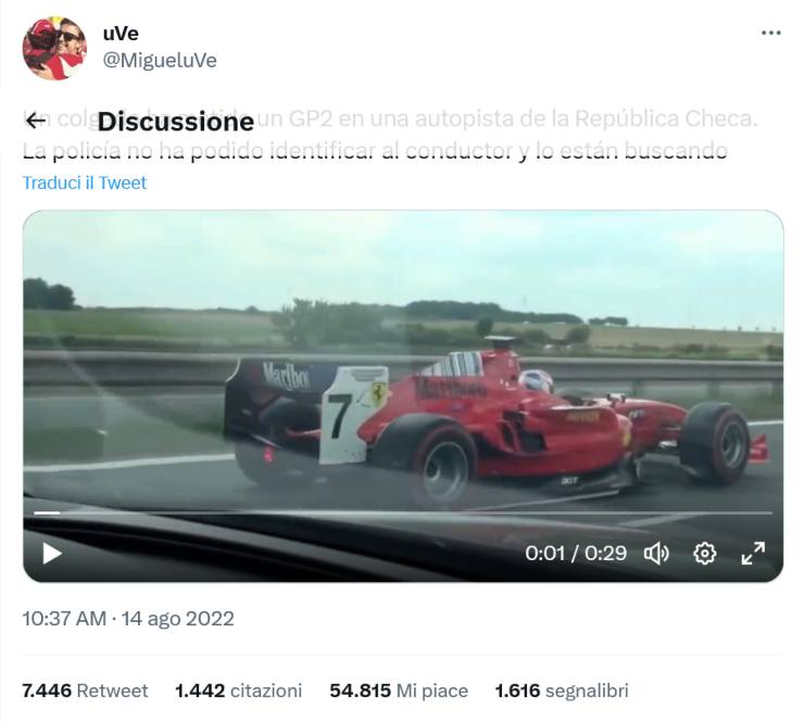 F1 Autostrada che pericolo