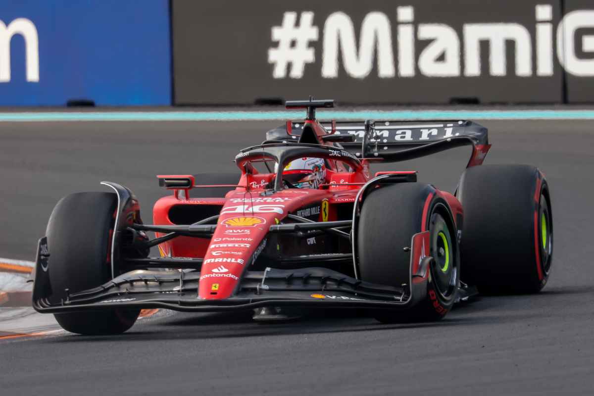 Ferrari SF-23 con Leclerc a Miami (ANSA)