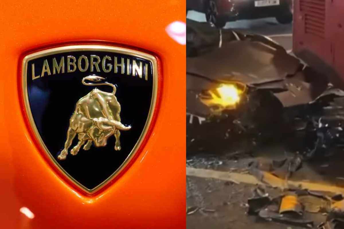 Este Lamborghini foi atropelado por um ônibus
