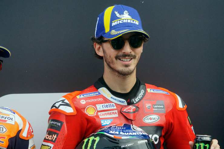 Pecco Bagnaia esulta al Mugello