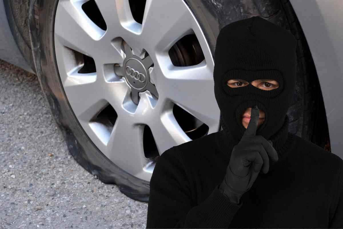Auto gomma bucata che disastro