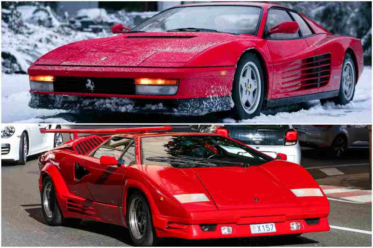 Ferrari Testarossa e Lamborghini Countach, che sfida