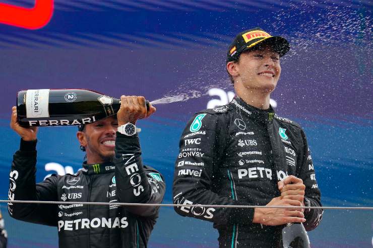 George Russell e Lewis Hamilton parole d'amore