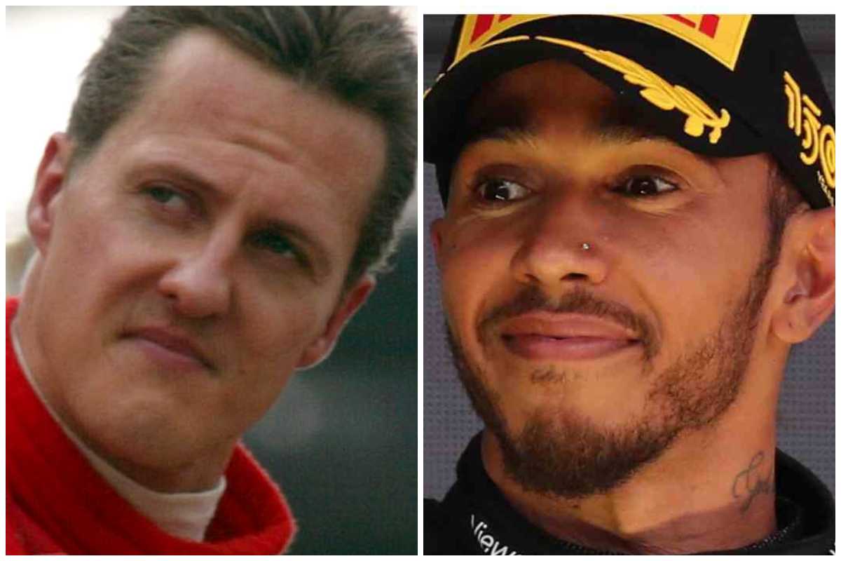 F1 Michael Schumacher e Lewis Hamilton che bordata