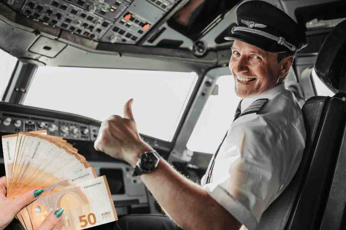 Quanto guadagna il pilota di un aereo al mese?